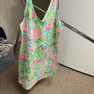 Lilly Pulitzer Pink and Green Flamingo Dress